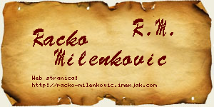 Racko Milenković vizit kartica